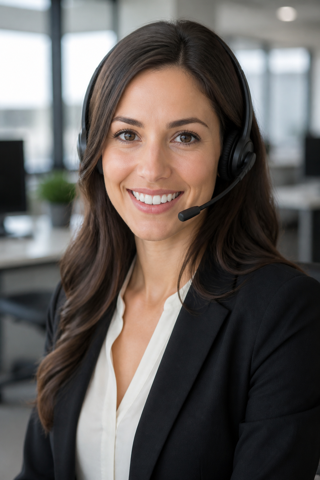 Sarah Mitchell, DCD-GS call centre specialist with headset